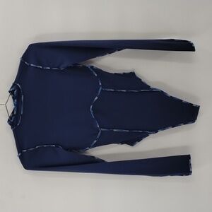 Urban Outfitters UO blue bodysuit  XS blue open back trim long sleeve stretch